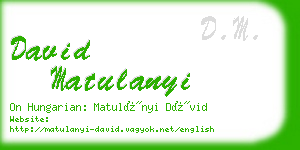 david matulanyi business card